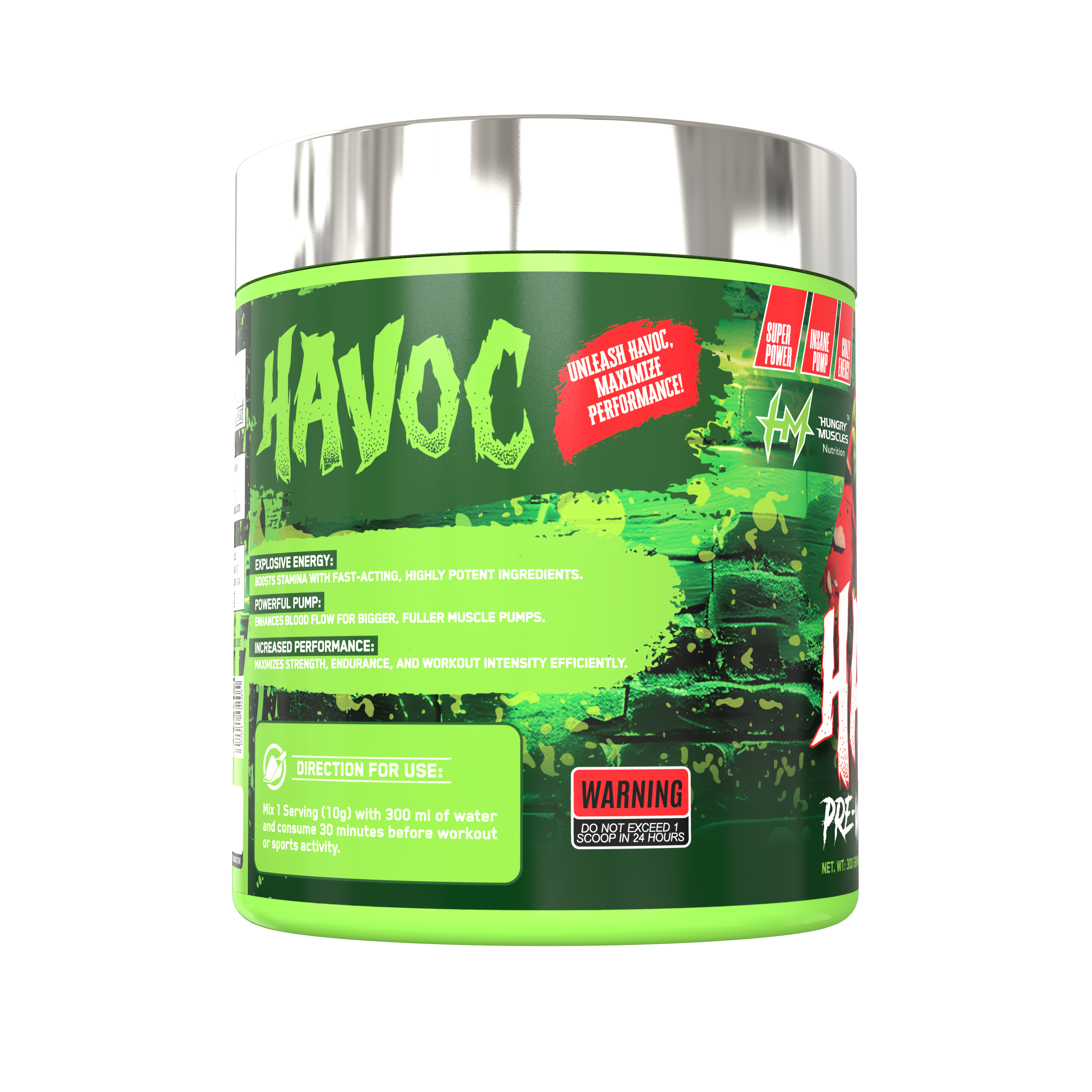Hungry Muscles  Havoc Pre-Workout 30 Servings / 300 Grams