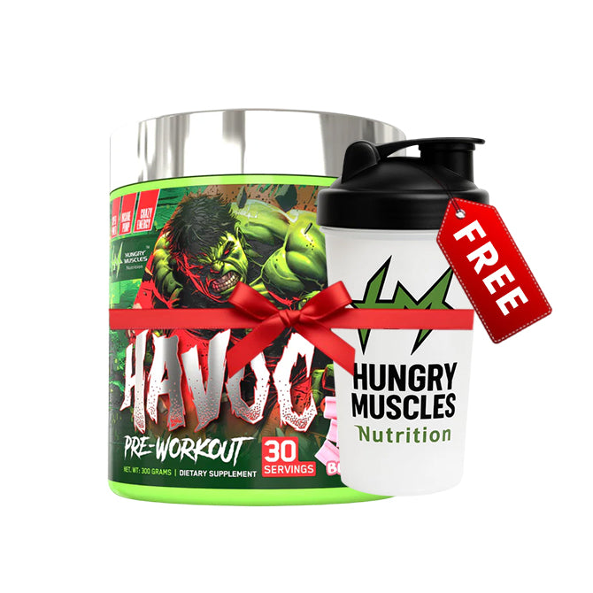 M Hungry Muscles | Havoc Pre-Workout | 30 Servings (300 Grams) With [Shaker Bottle Free]