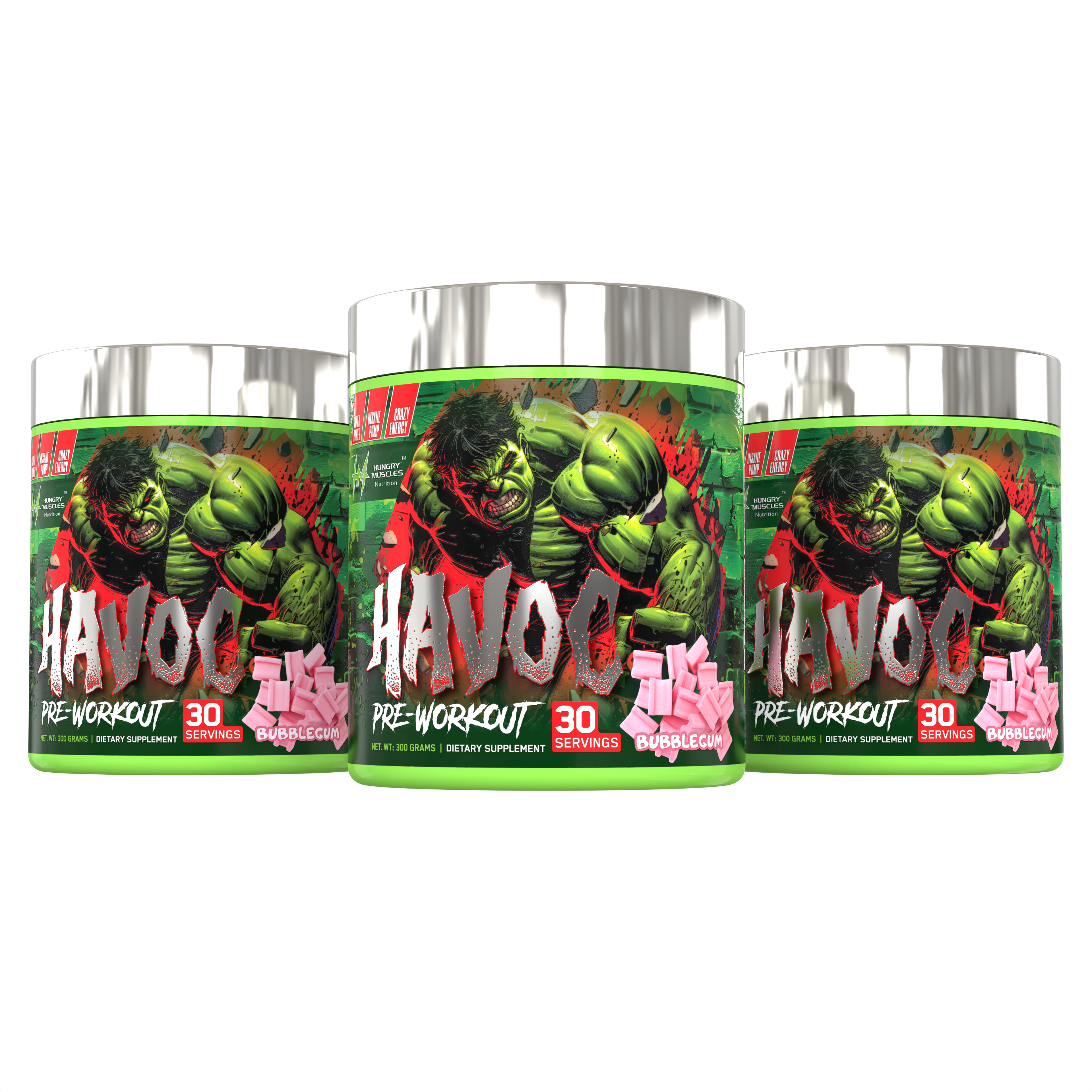 Hungry Muscles  Havoc Pre-Workout 30 Servings / 300 Grams