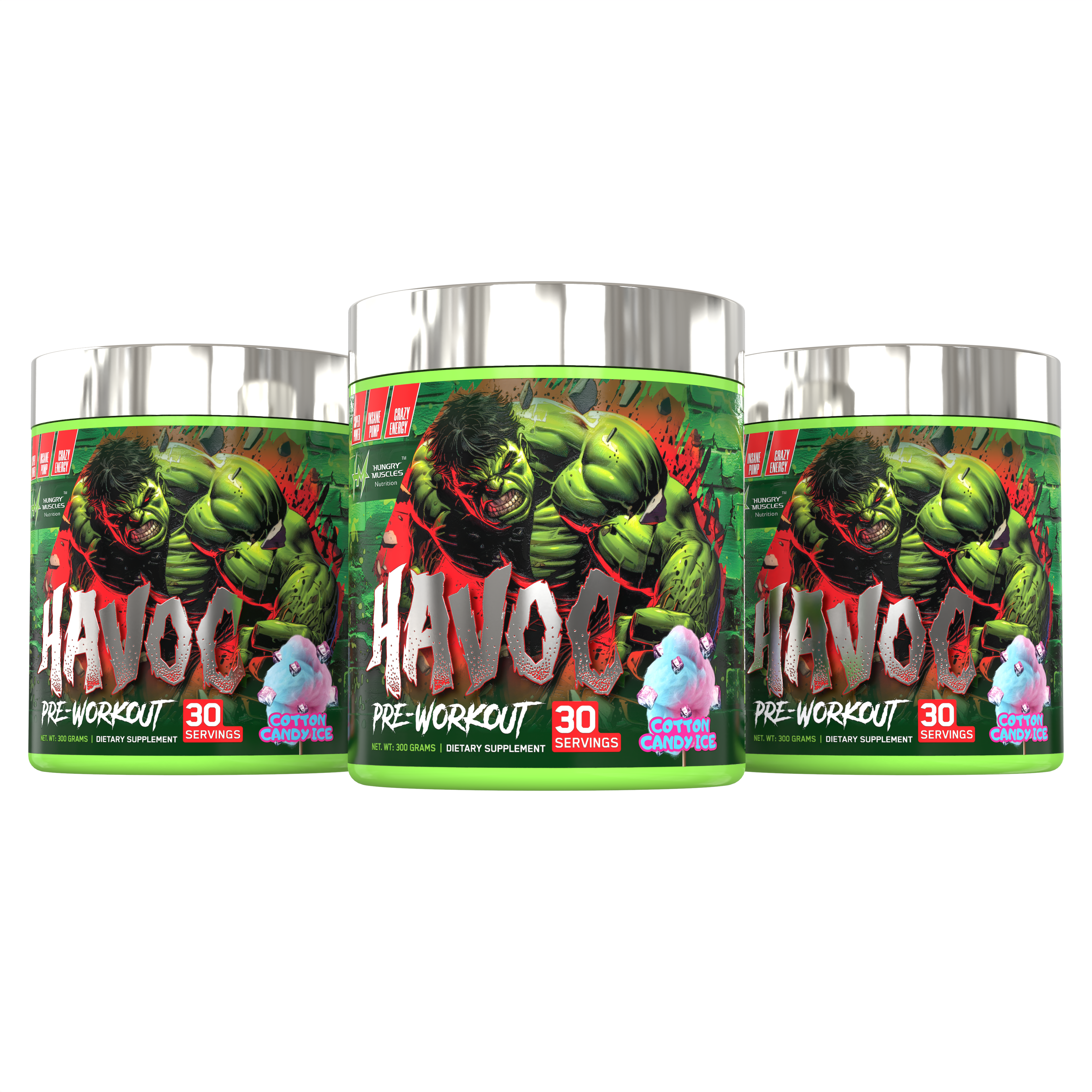 Hungry Muscles  Havoc Pre-Workout 30 Servings / 300 Grams