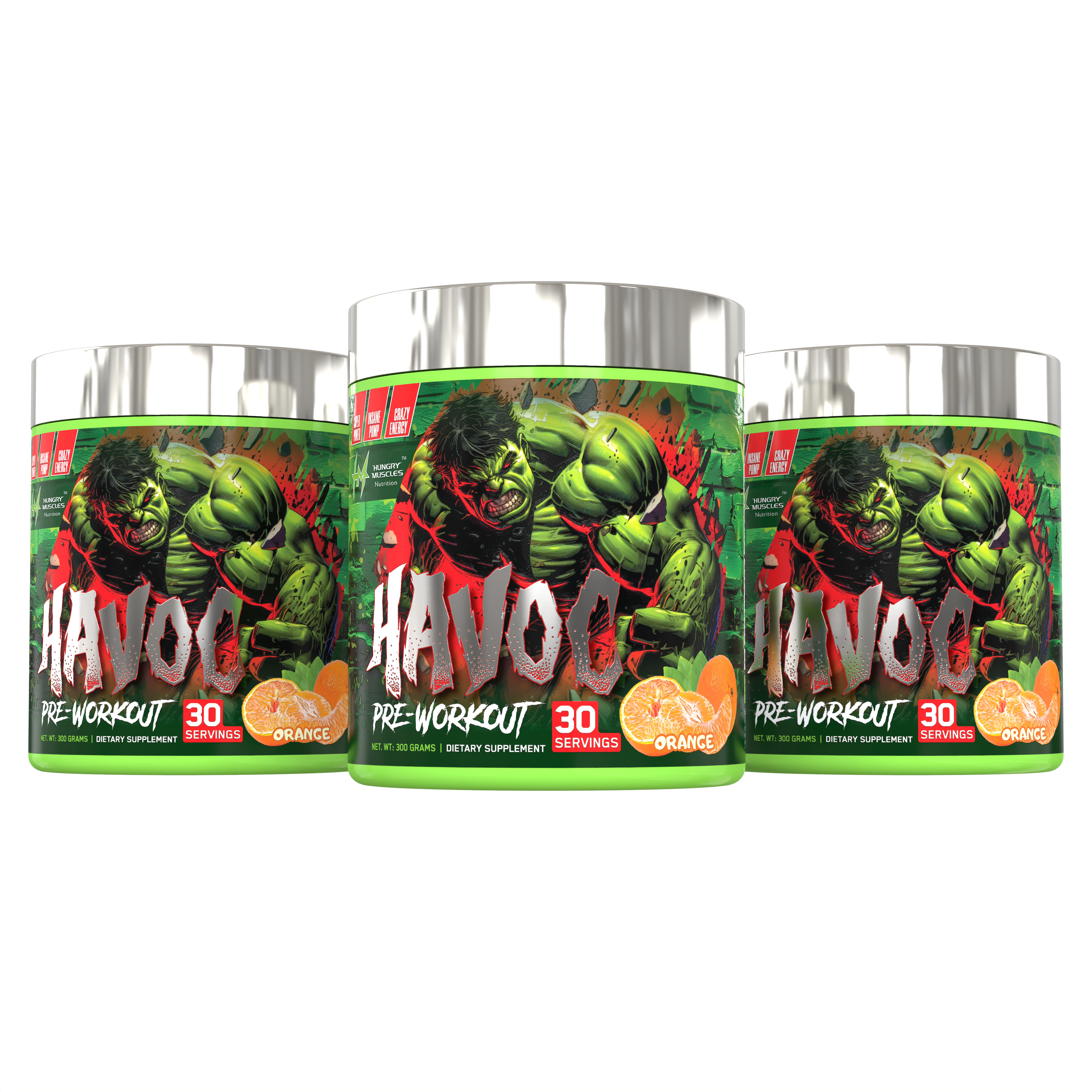 Hungry Muscles  Havoc Pre-Workout 30 Servings / 300 Grams