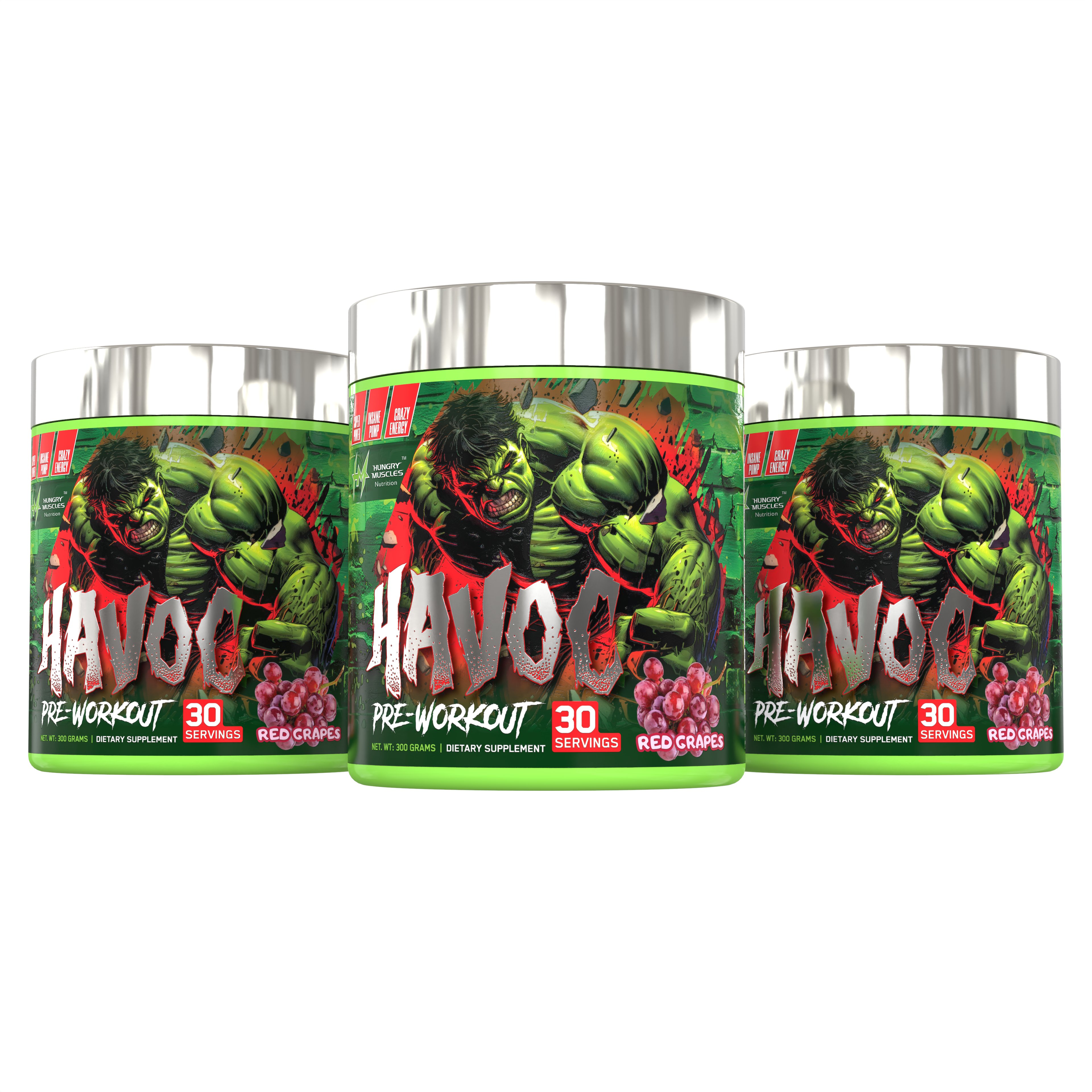 Hungry Muscles  Havoc Pre-Workout 30 Servings / 300 Grams