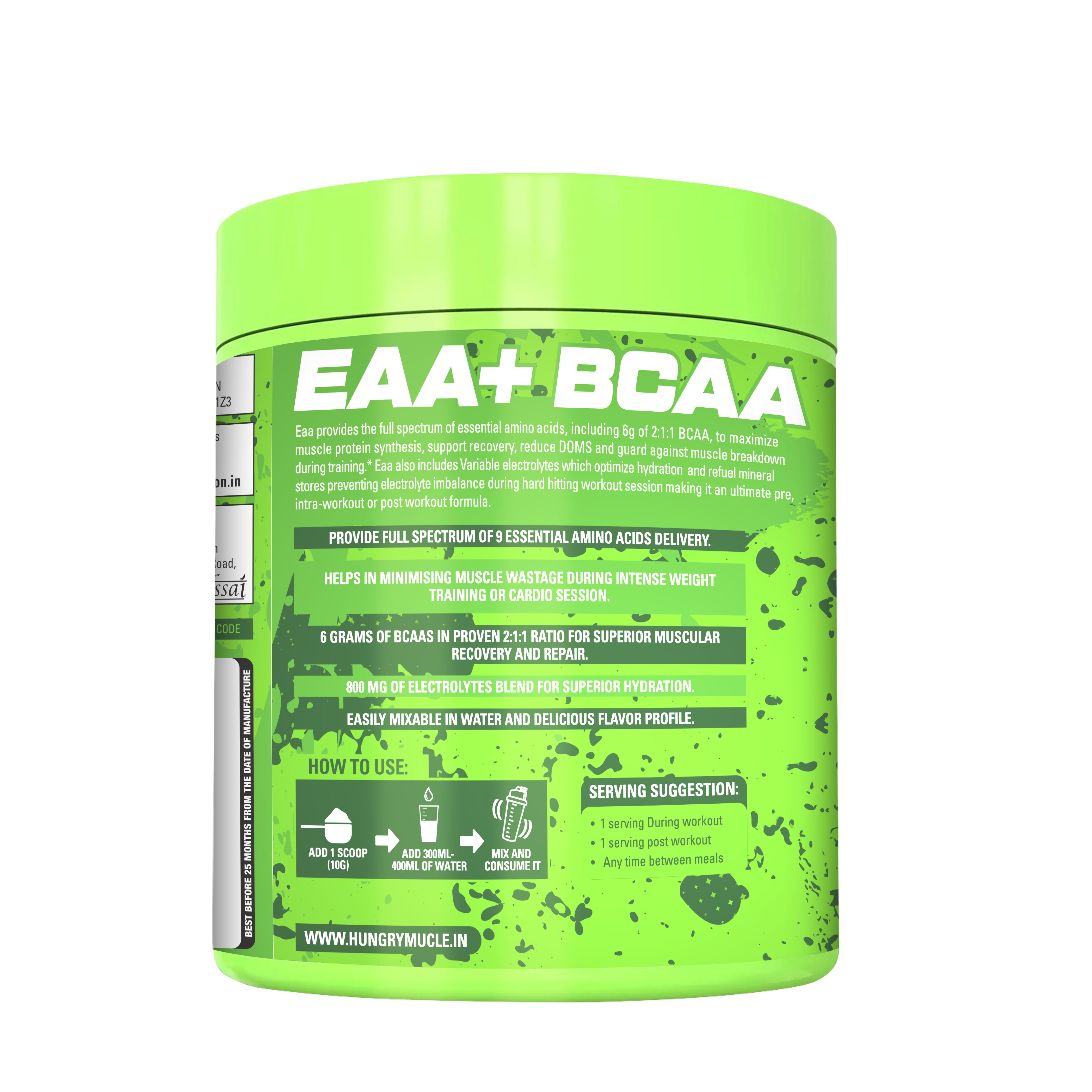Hungry Muscles EAA + BCAA – Watermelon Splash - Orange  Splash (300g, 30 Servings)