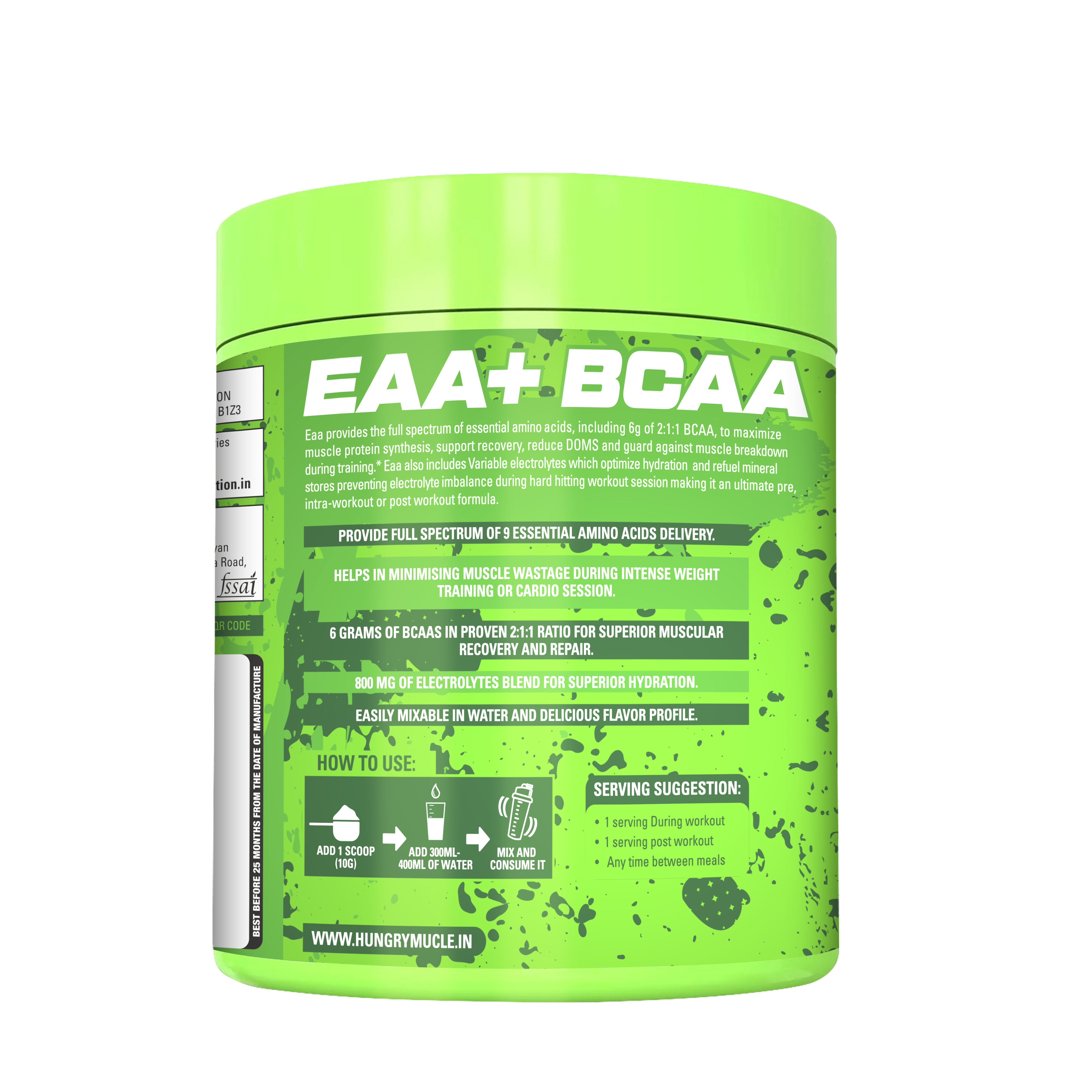Hungry Muscles EAA + BCAA – Watermelon Splash - Orange  Splash (300g, 30 Servings)