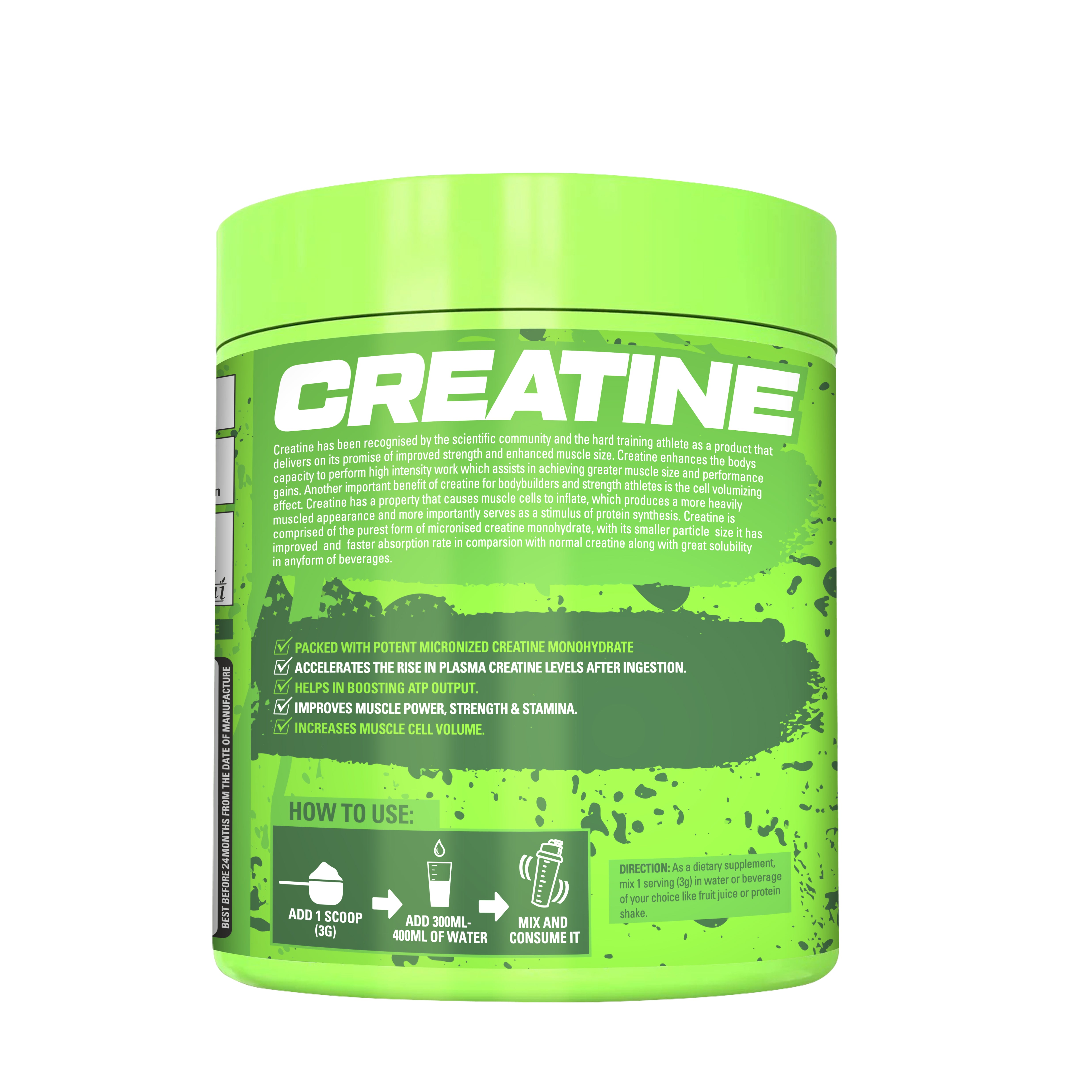 Hungry Muscles Nutrition – Creatine Monohydrate (Black Currant Flavor) | 83 servings | 3000 mg