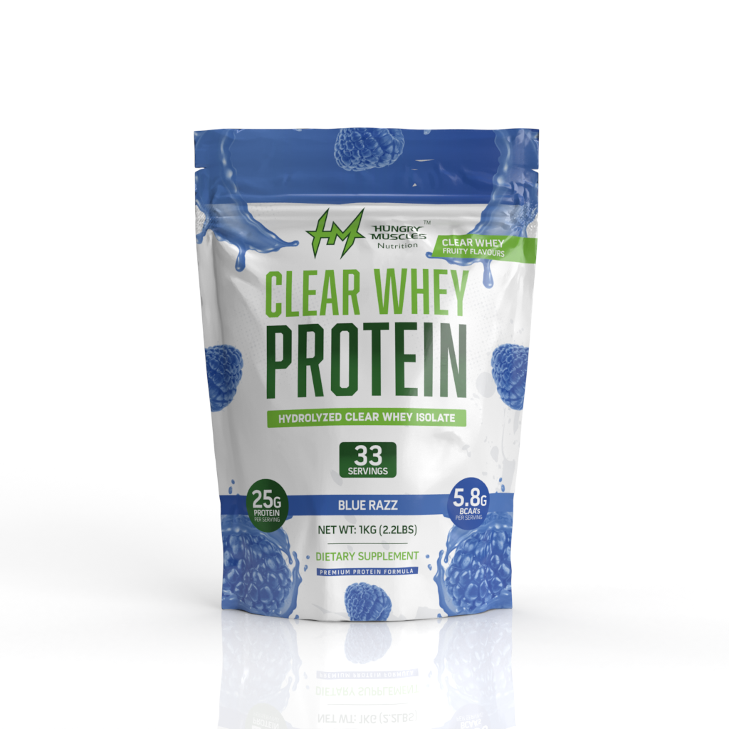 Hungry Muscles Clear Whey Protein Blue Razz 33 Servings / 1KG