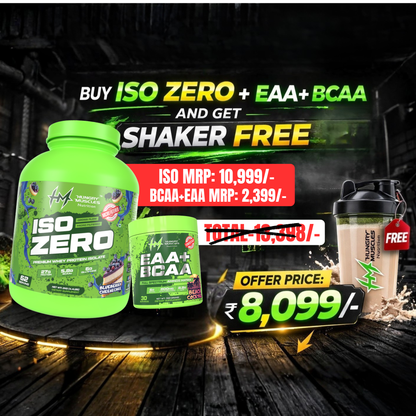 Hungry Muscles ISO Zero + EAA + BCAA Combo with Free Shaker – Offer Price ₹8,099