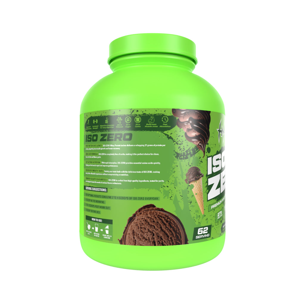 Hungry Muscles ISO ZERO Whey Protein Isolate – 27g Protein, Per Scoop | Zero Added Sugar | 2Kg (62 Servings) | Chocolate Ice Cream
