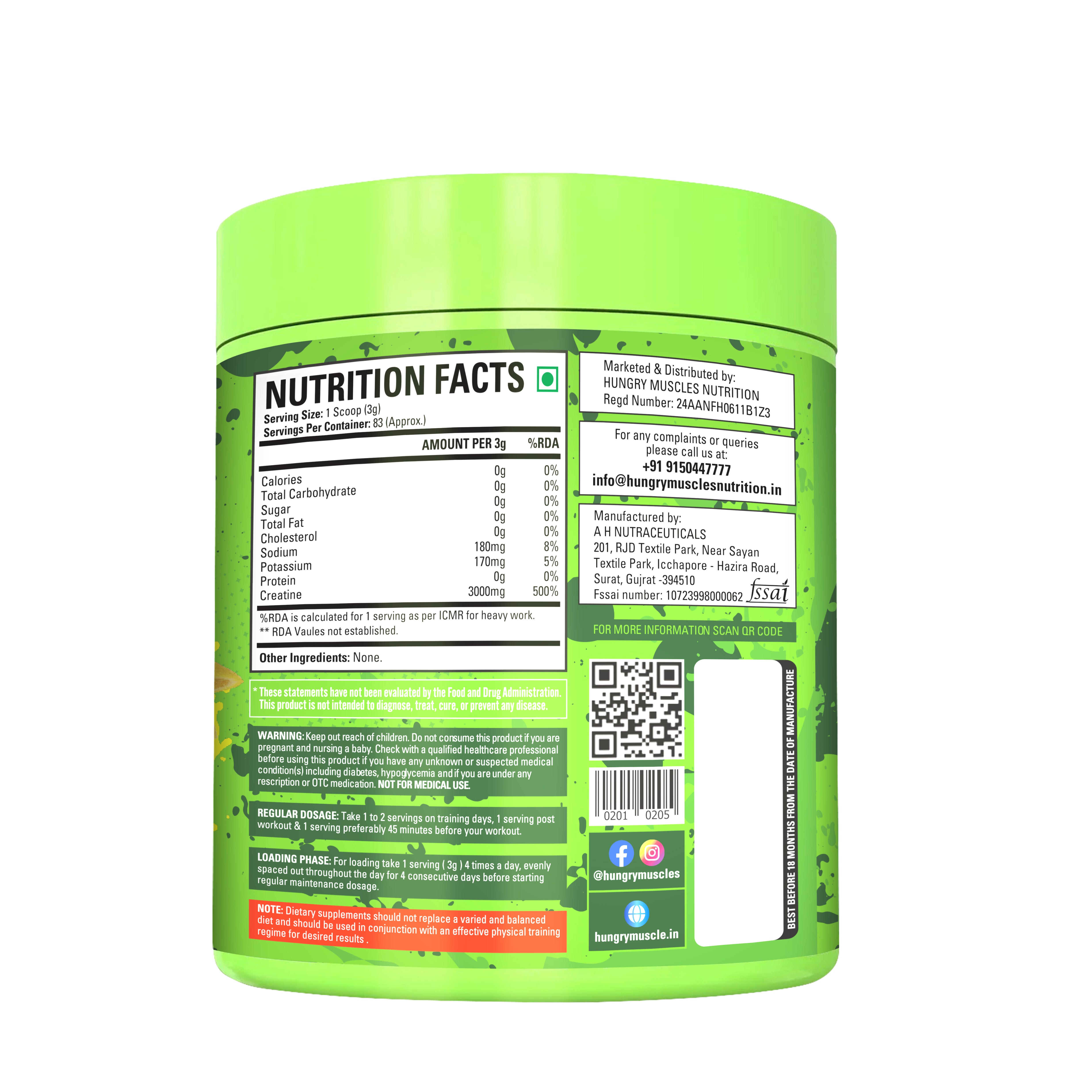 Hungry Muscles Nutrition – Creatine (Orange Splash)