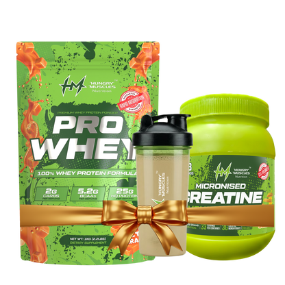 Hungry Muscles PRO WHEY Combo Pack – Creatine & Shaker