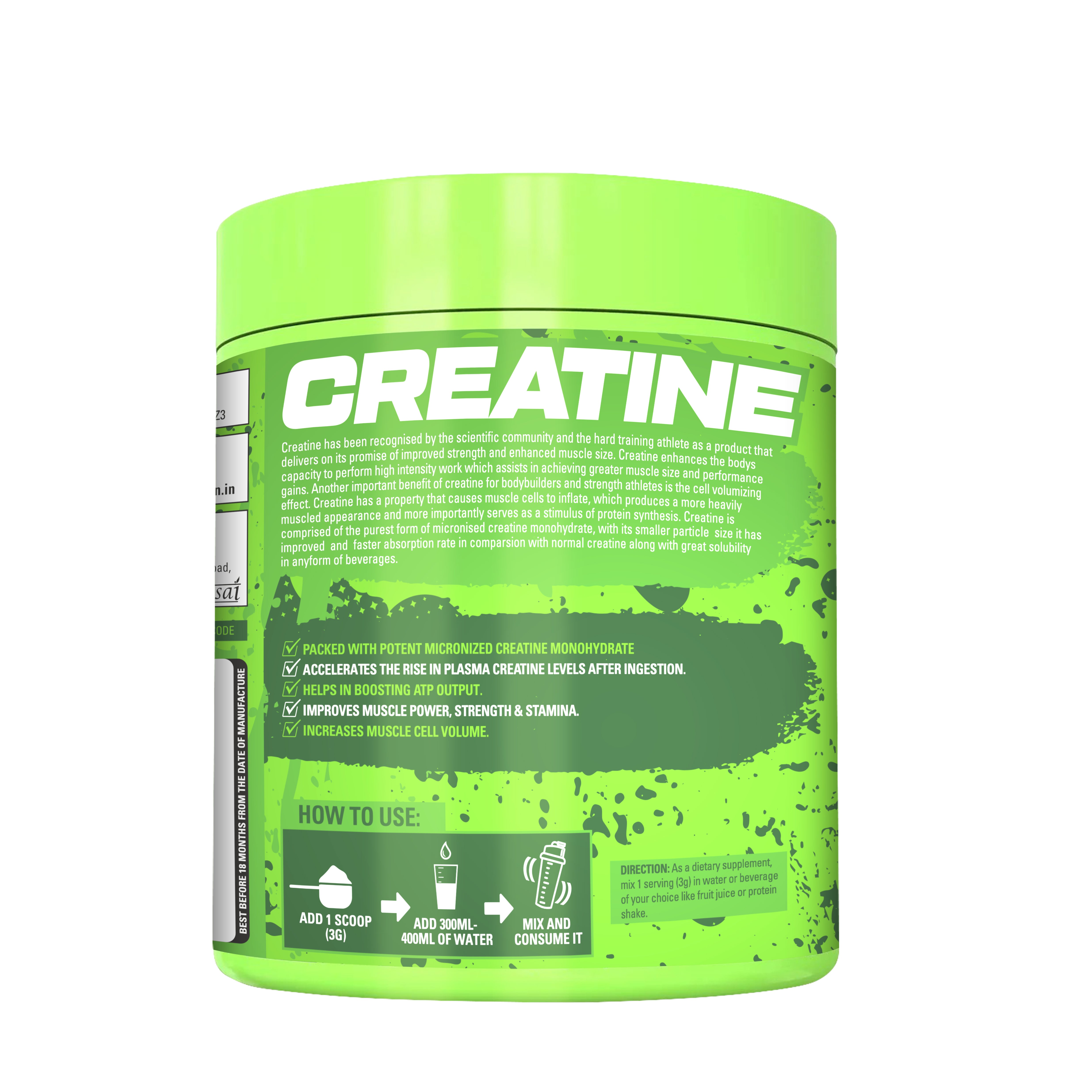 Hungry Muscles Creatine Monohydrate – Pineapple Cocktail  Pharma Grade | 3000mg | 83 Servings | Dietary Supplement
