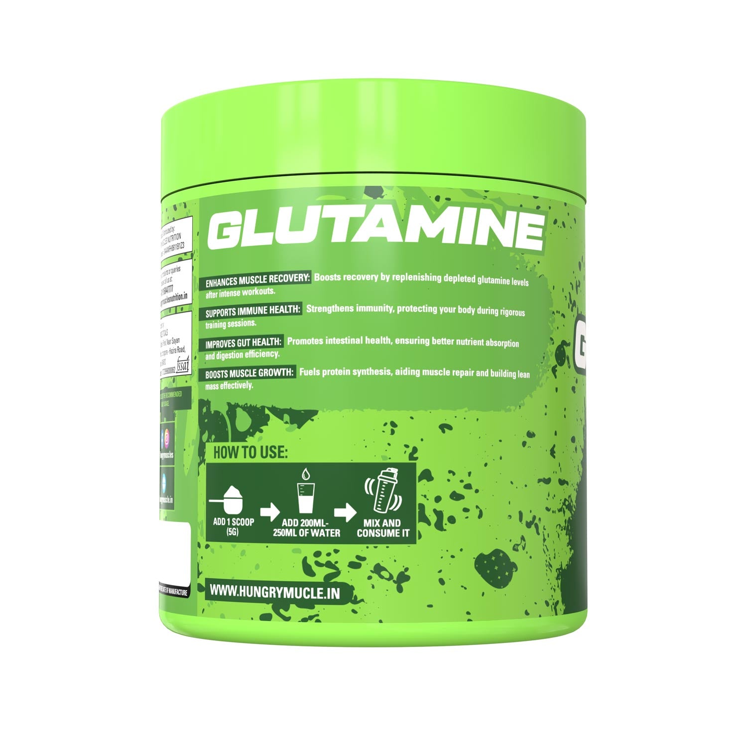 Hungry Muscles  Glutamine 50 Serving Unflavored(250 Grams)